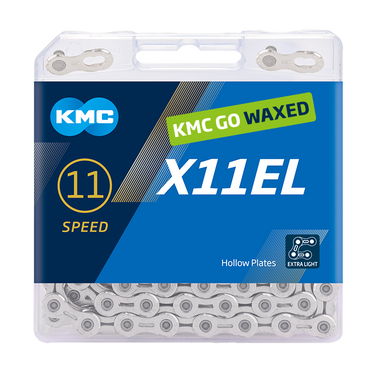 Cadena KMC X11EL Waxed (Encerada) 11 Velocidades Silver/Silver 118L