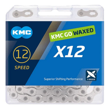 Cadena KMC X12 Waxed (Encerada) 12 Velocidades Silver/Silver 126L
