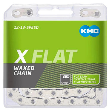 Cadena KMC X-Flat Waxed 12-Speed Silver/Silver 126L